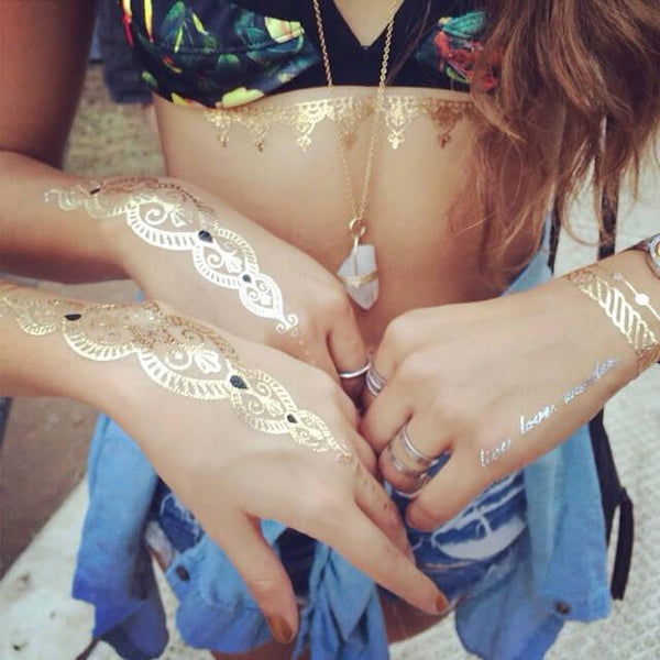 Pure Chic: Temporary Metallic Tattoo